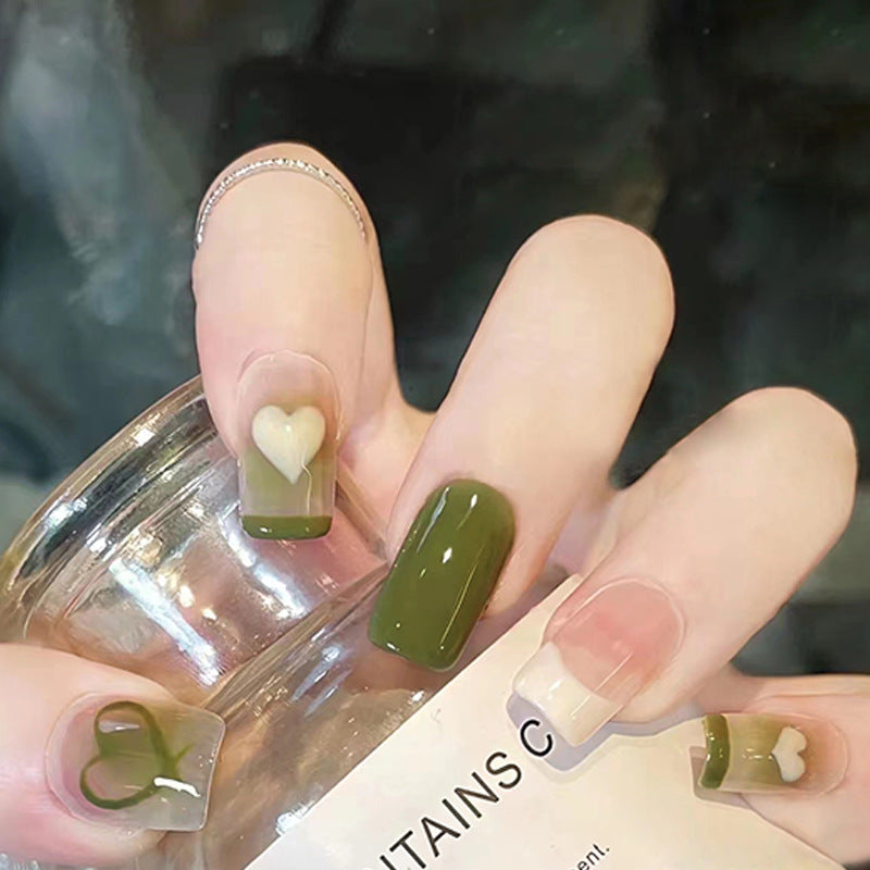 Nail 16 - Fresh Green (24Pcs) - Free Nail Kit Included