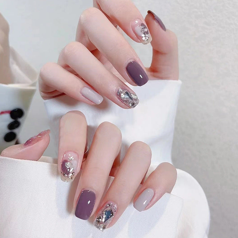 Nail 20 - Purple Gentle (24Pcs) - Free Nail Kit Included