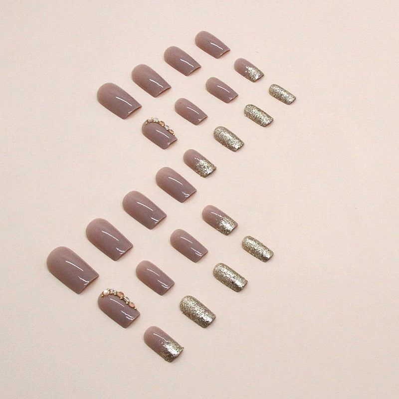 Nail 26 - Gold Diamond Stack (24Pcs) - Free Nail Kit Included