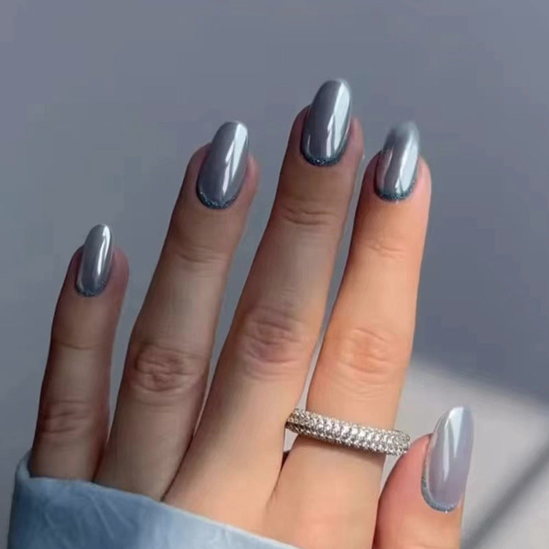 Nail 33 - Aurora Silver Gray (24Pcs) - Free Nail Kit Included