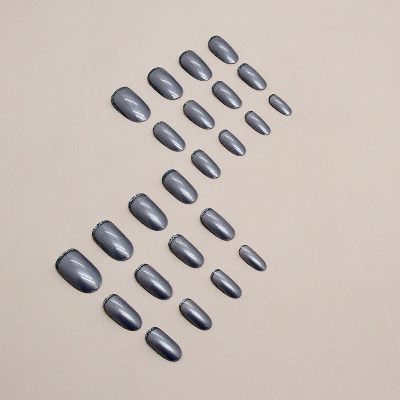 Nail 33 - Aurora Silver Gray (24Pcs) - Free Nail Kit Included