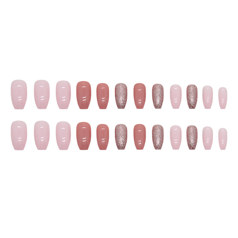 Nail 35 - Ballet Glitter (24Pcs) - Free Nail Kit Included