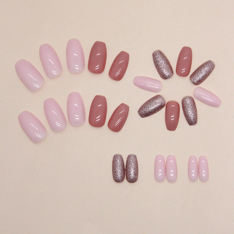 Nail 35 - Ballet Glitter (24Pcs) - Free Nail Kit Included