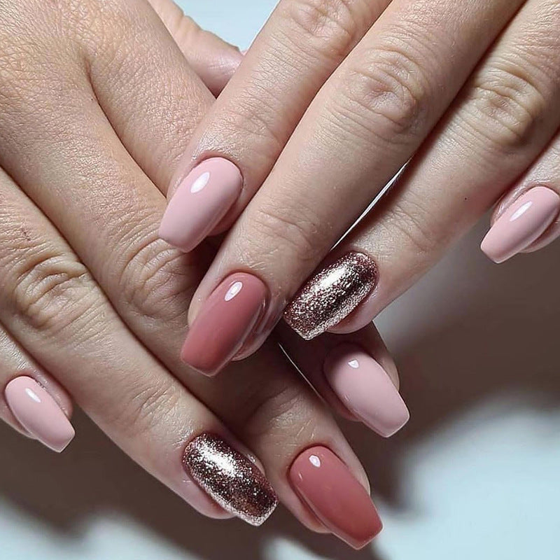 Nail 35 - Ballet Glitter (24Pcs) - Free Nail Kit Included