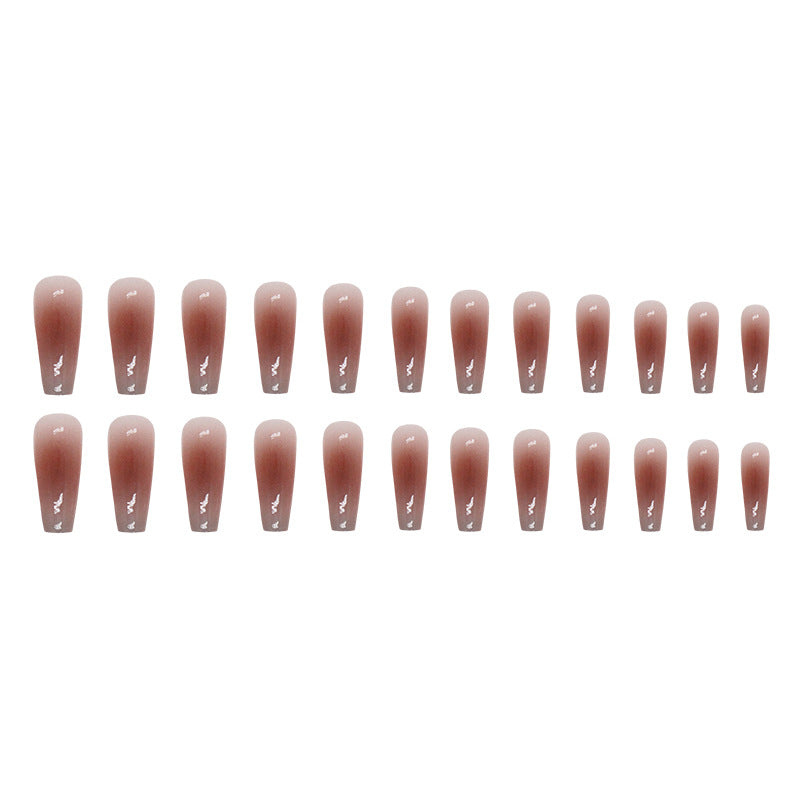 Nail 37 - Rose Red Blush (24Pcs) - Free Nail Kit Included