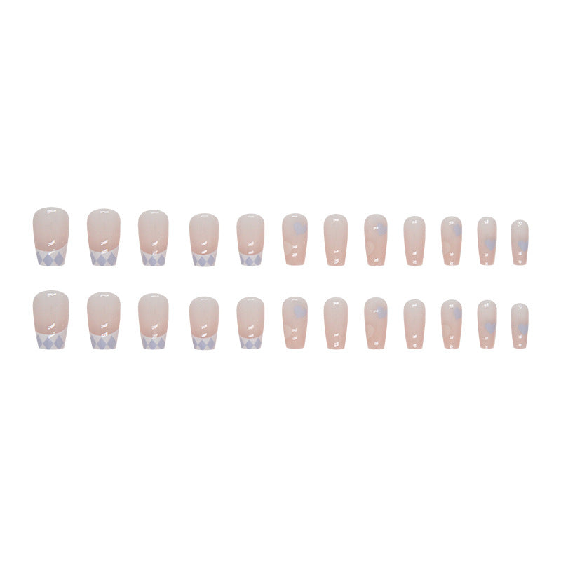 Nail 38 - Love Diamond (24Pcs) - Free Nail Kit Included