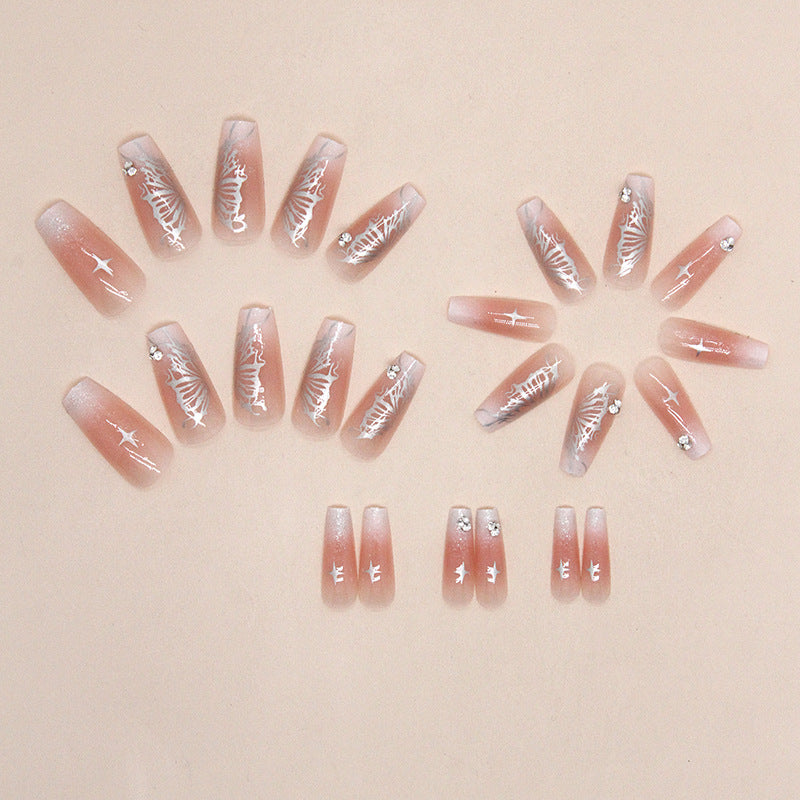 Nail 43 - Sweet Dream Ice Butterfly (24Pcs) - Free Nail Kit Included