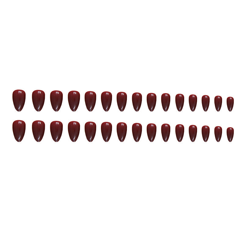 Nail 51 - Elegant Wine Red (24Pcs) - Free Nail Kit Included