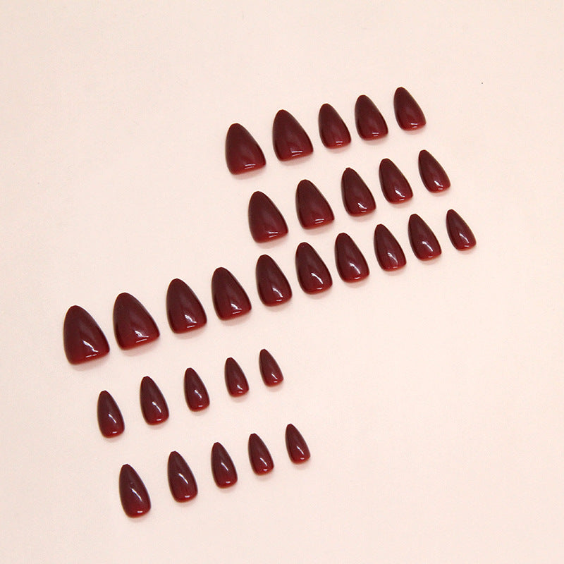 Nail 51 - Elegant Wine Red (24Pcs) - Free Nail Kit Included