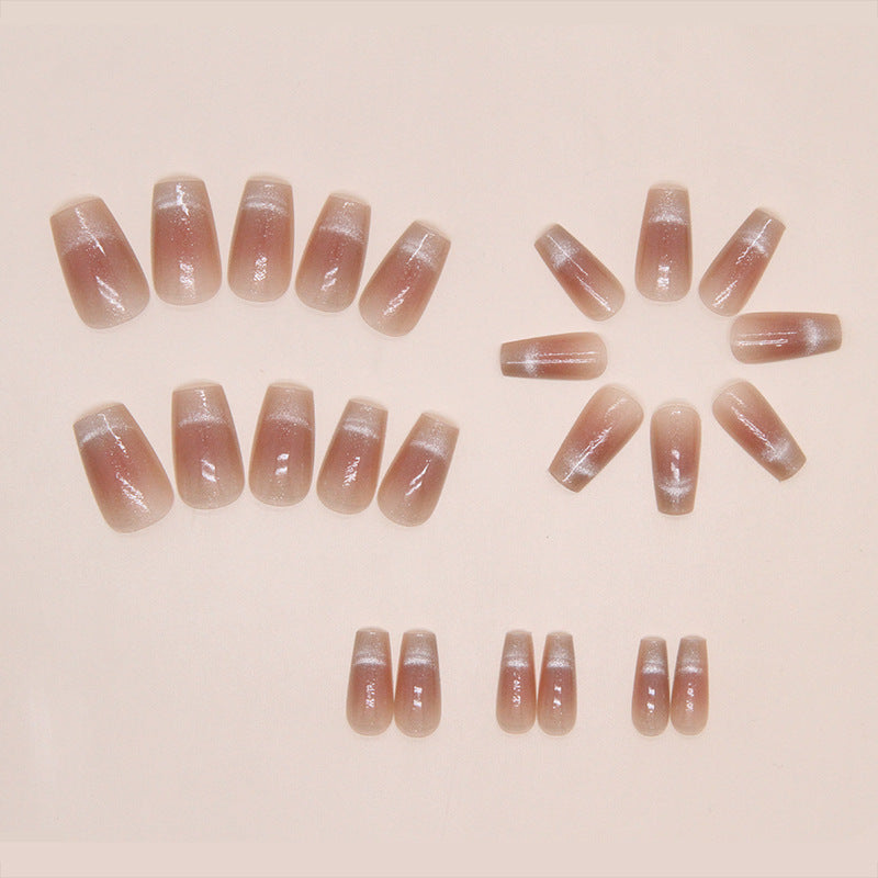Nail 52 - Smiling Cat Eye (24Pcs) - Free Nail Kit Included