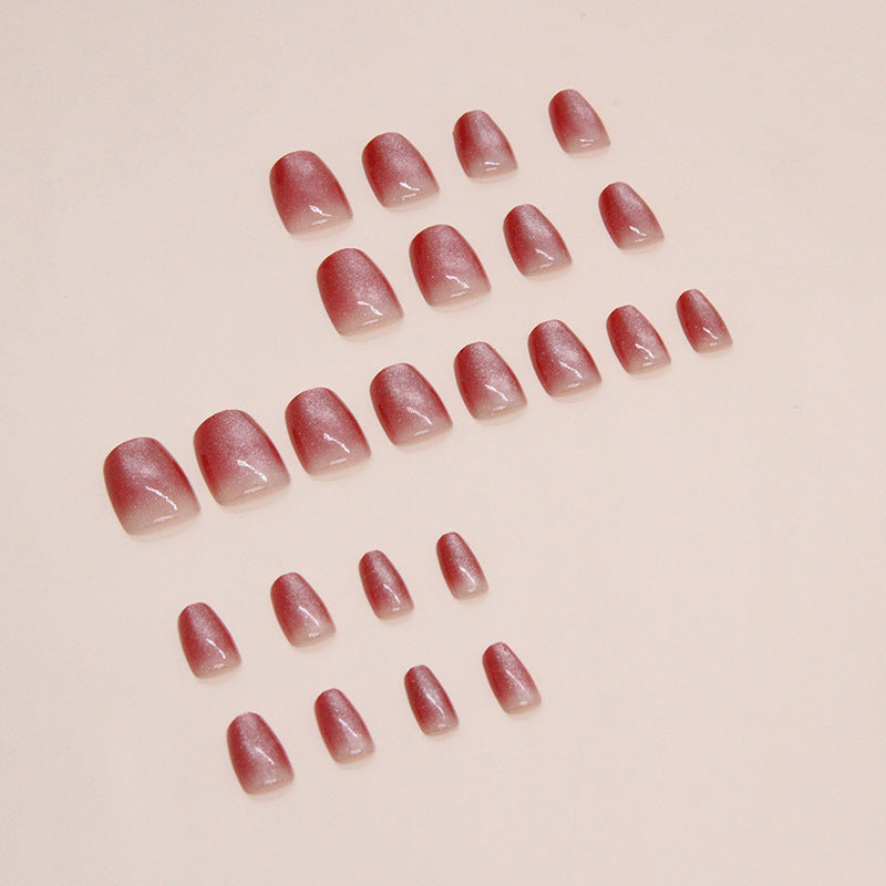 Nail 53 - Burgundy Gradient (24Pcs) - Free Nail Kit Included