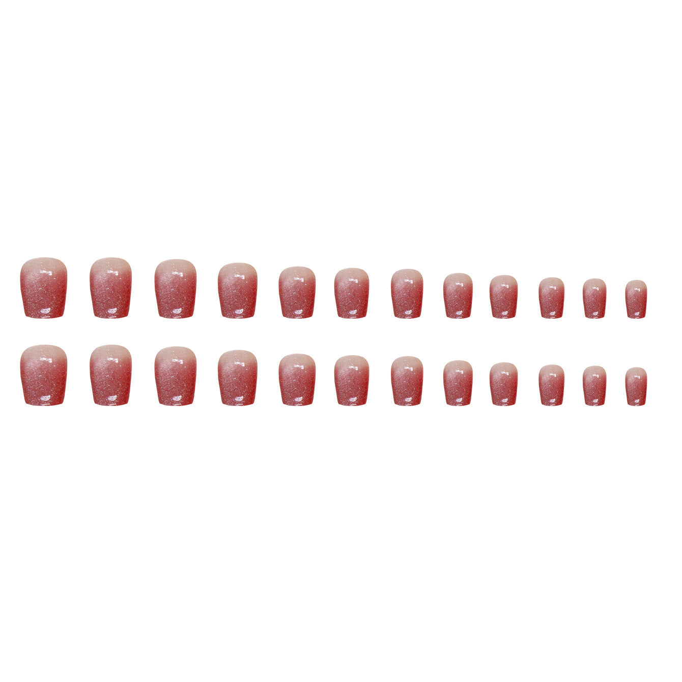 Nail 53 - Burgundy Gradient (24Pcs) - Free Nail Kit Included