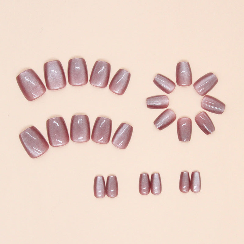 Nail 57 - Crystal Cat Eye (24Pcs) - Free Nail Kit Included