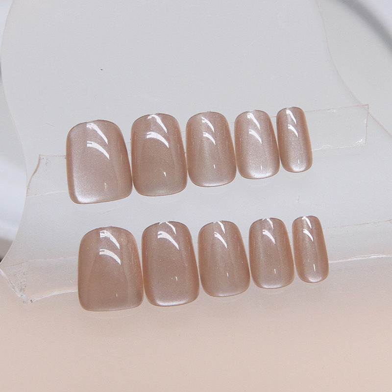 Nail 61 - Nude Cat Eye (24Pcs) - Free Nail Kit Included
