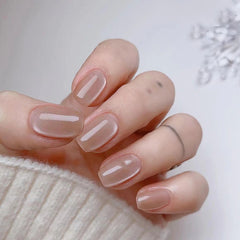Nail 61 - Nude Cat Eye (24Pcs) - Free Nail Kit Included