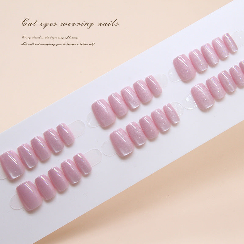 Nail 62 - Lavender Cat Eye (30Pcs) - Free Nail Kit Included