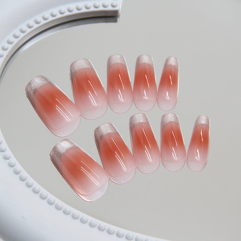 Nail 64 - French Cat Eye (24Pcs) - Free Nail Kit Included