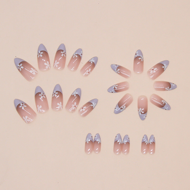 Nail 72 - Blossom Whisper (24Pcs) - Free Nail Kit Included