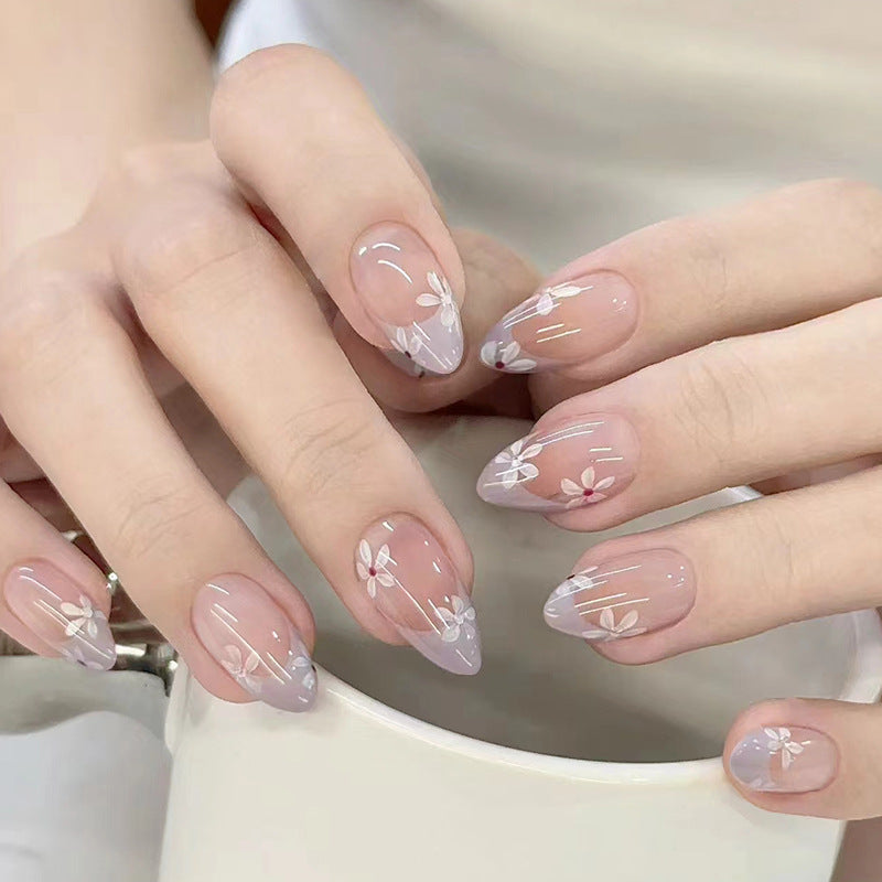 Nail 72 - Blossom Whisper (24Pcs) - Free Nail Kit Included