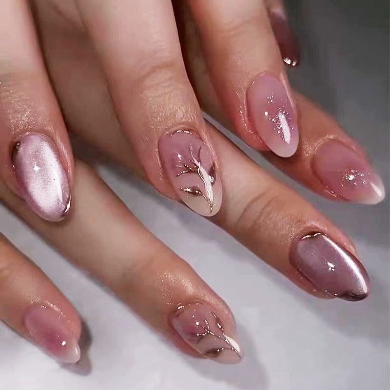 Nail 74 - Dried Rose (24Pcs) - Free Nail Kit Included