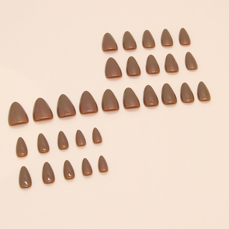 Nail 77 - Warm Brown (24Pcs) - Free Nail Kit Included