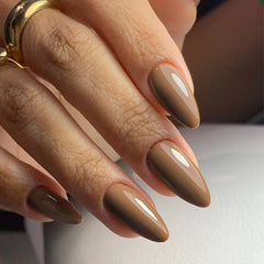 Nail 77 - Warm Brown (24Pcs) - Free Nail Kit Included