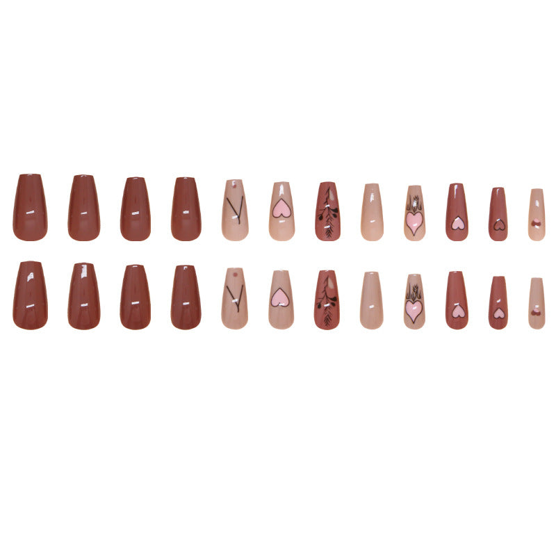 Nail 79 - Love Feather (24Pcs) - Free Nail Kit Included
