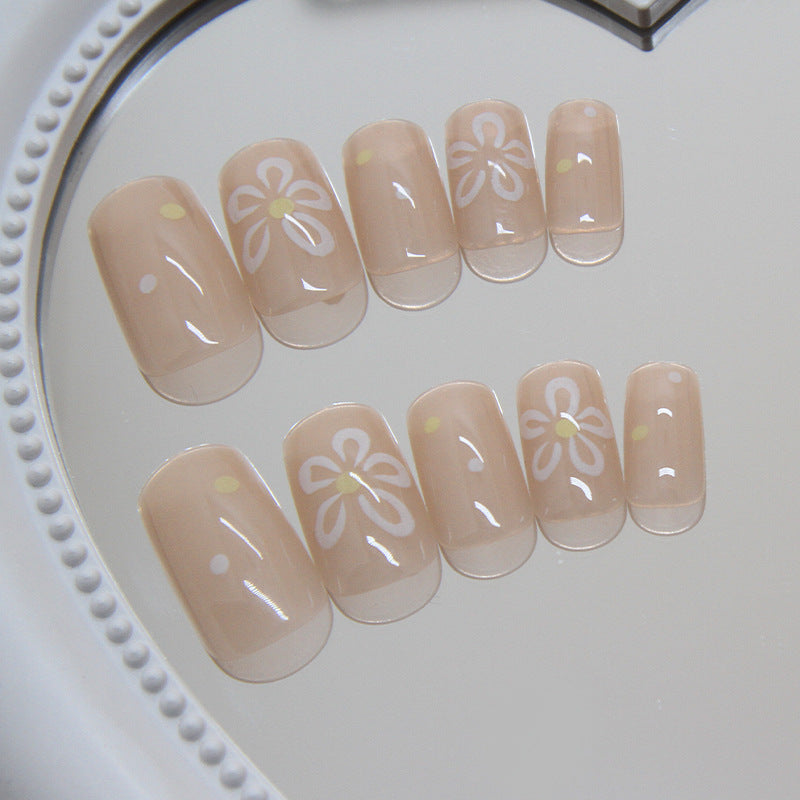Nail 80 - Sweet Daisy (24Pcs) - Free Nail Kit Included