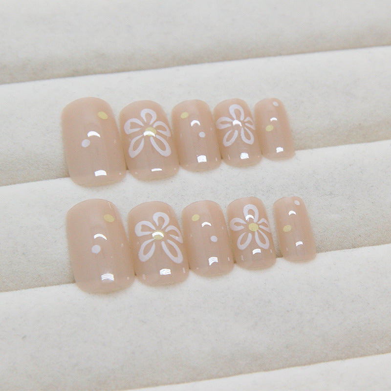 Nail 80 - Sweet Daisy (24Pcs) - Free Nail Kit Included