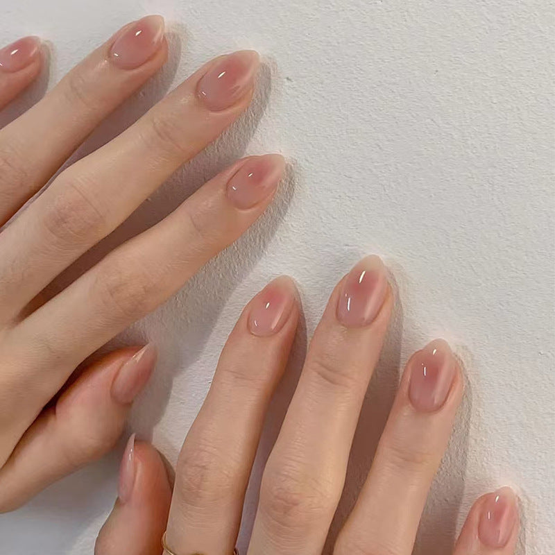 Nail 86 - Natural Nude Glossy Press-On Nails (24Pcs) - Free Nail Kit Included