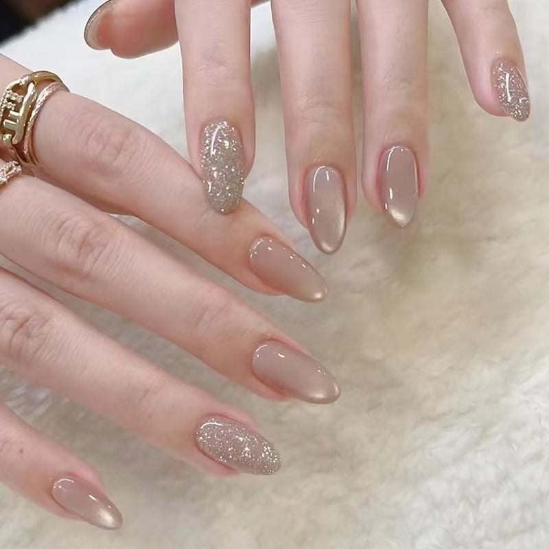 Nail 92 - Clear Cat Eye Press-On Nails (24Pcs) - Free Nail Kit Included