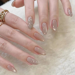 Nail 92 - Clear Cat Eye Press-On Nails (24Pcs) - Free Nail Kit Included