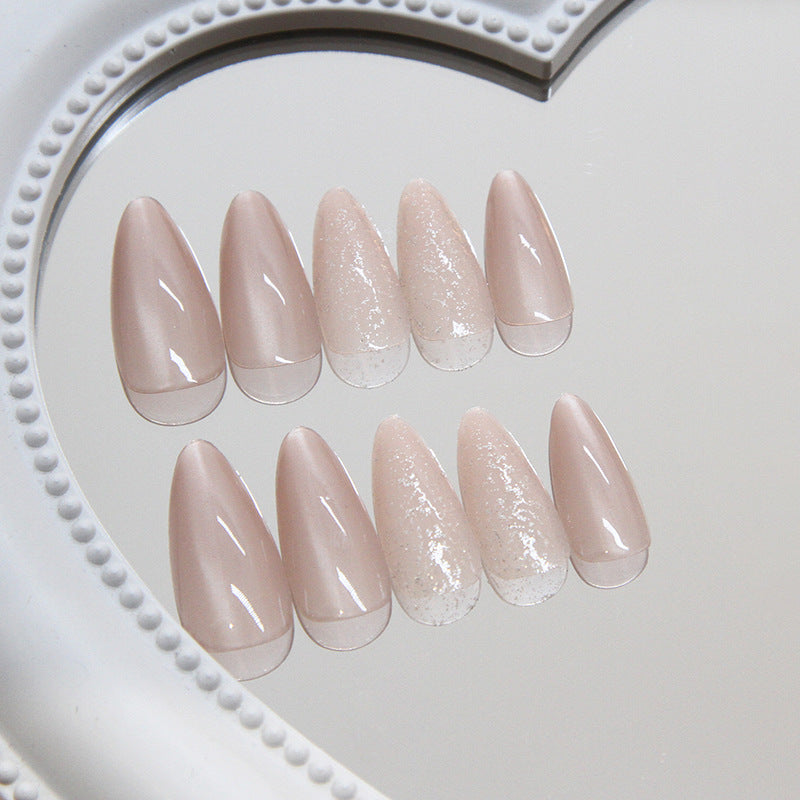 Nail 92 - Clear Cat Eye Press-On Nails (24Pcs) - Free Nail Kit Included