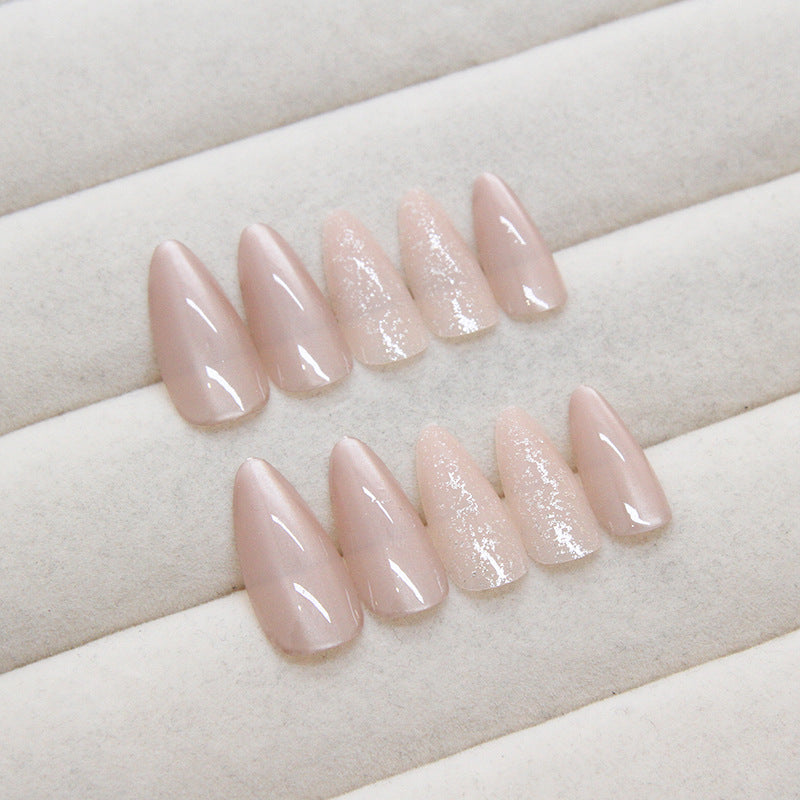 Nail 92 - Clear Cat Eye Press-On Nails (24Pcs) - Free Nail Kit Included
