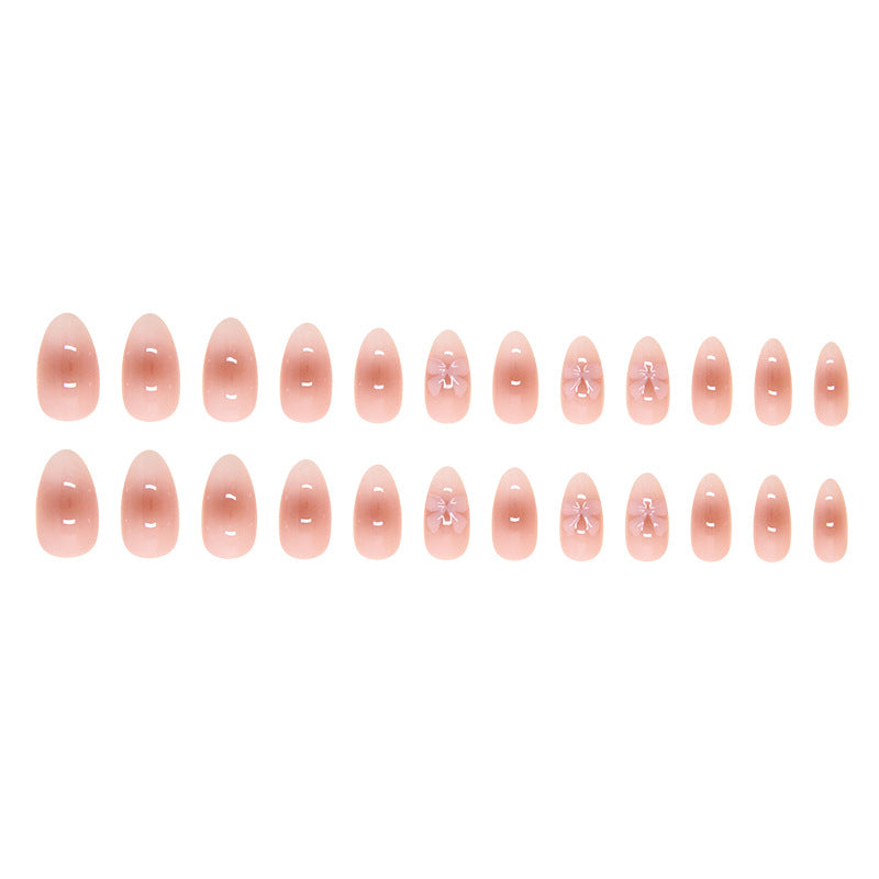 Nail 98 - Natural Nude Glossy Press-On Nails (24Pcs) - Free Nail Kit Included
