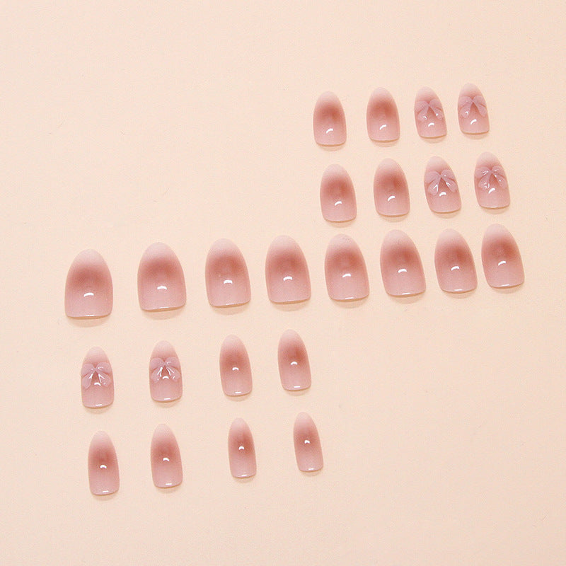 Nail 98 - Natural Nude Glossy Press-On Nails (24Pcs) - Free Nail Kit Included