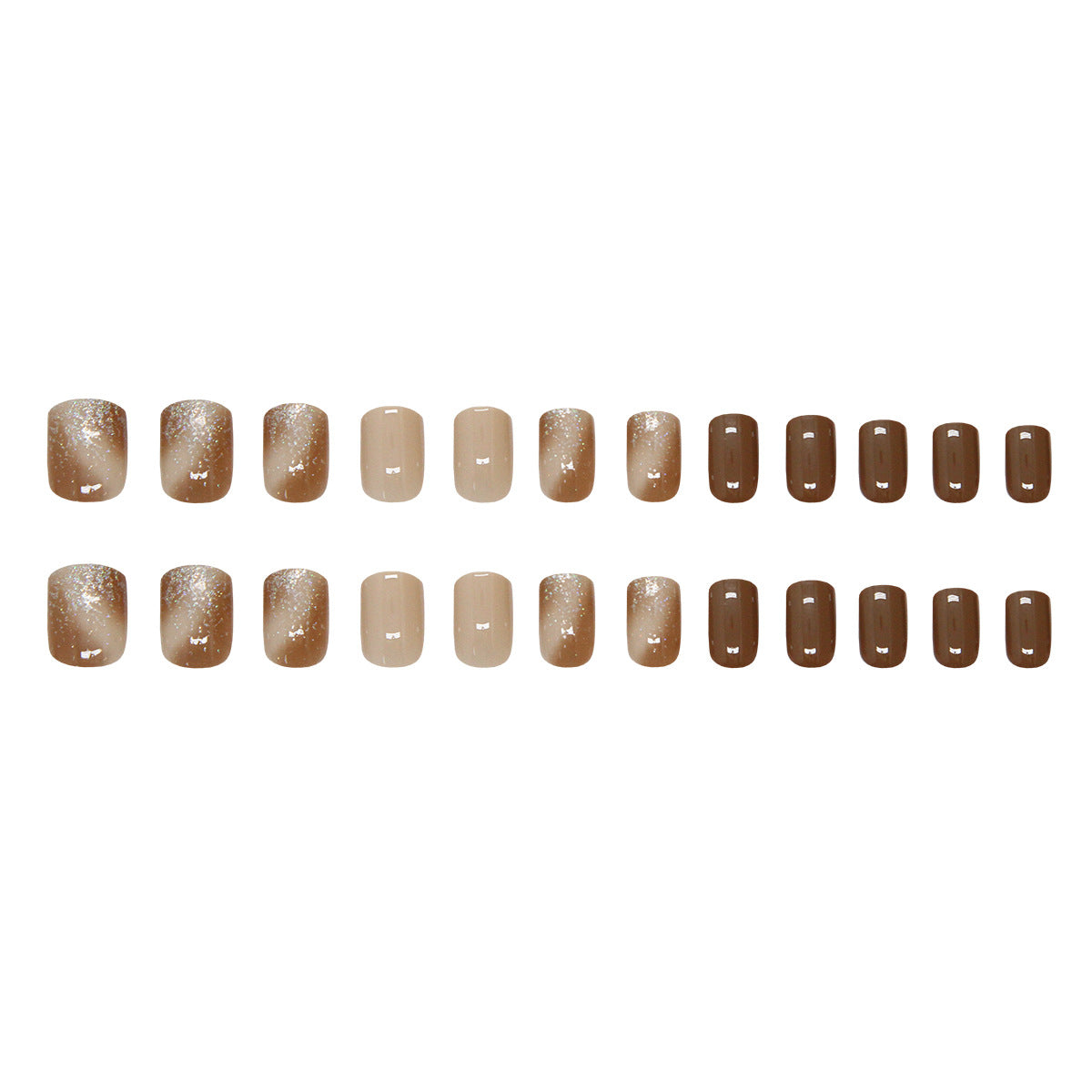 Nail 103 - Streamer Ice Coffee Press-On Nails (24Pcs) –  - Free Nail Kit Included