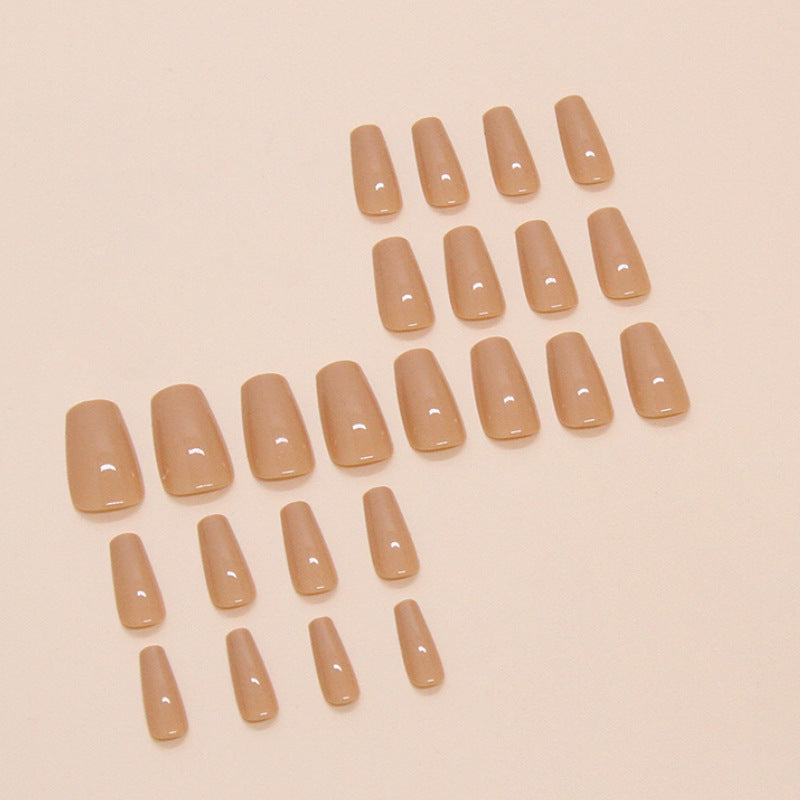 Nail 110 - Classic Nude Gloss Press-On Nails (24 Pcs) - Free Nail Kit Included