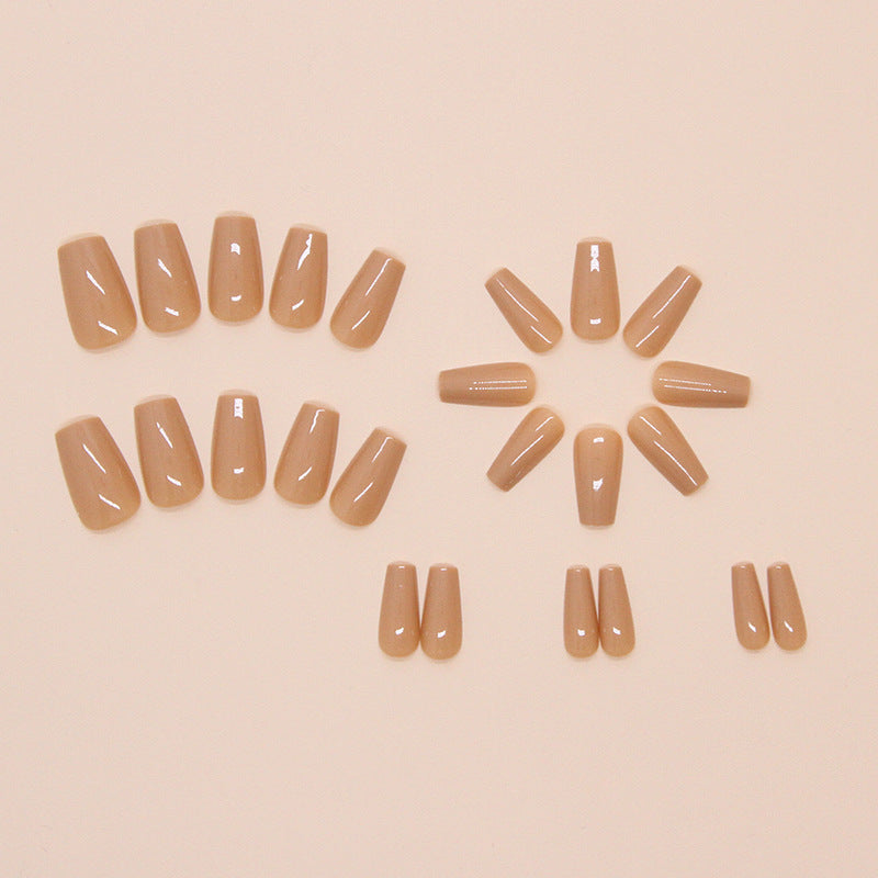 Nail 110 - Classic Nude Gloss Press-On Nails (24 Pcs) - Free Nail Kit Included