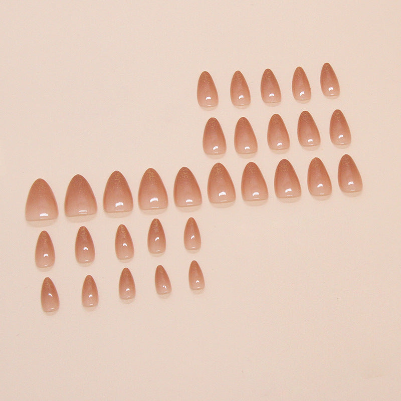 Nail 111 - Golden Nude Ombre Press-On Nails (24 Pcs)- Free Nail Kit Included