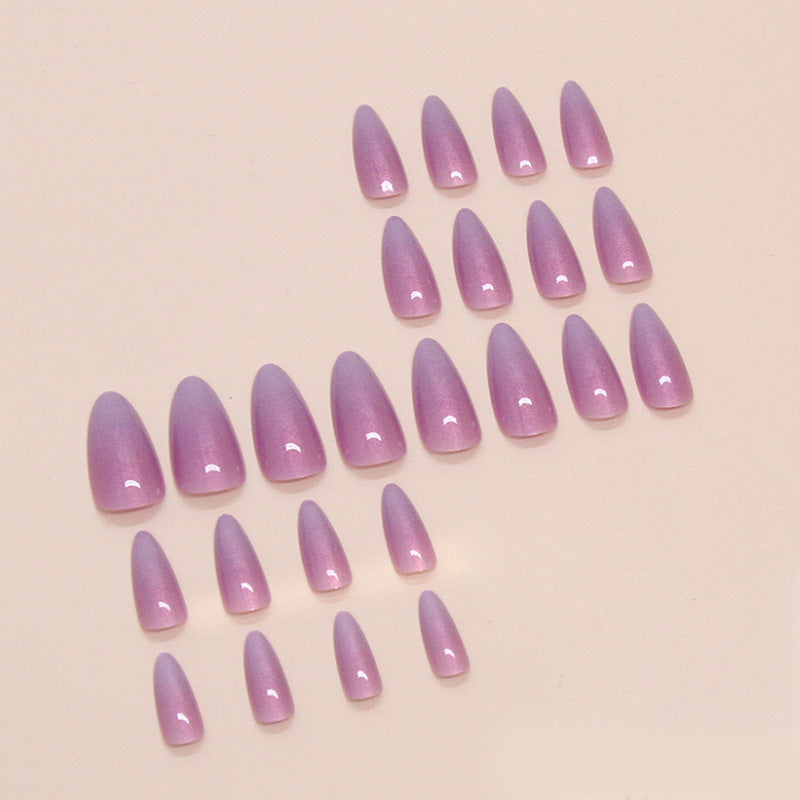 Nail 112 - Iridescent Lavender Chrome (24 Pcs) - Free Nail Kit Included