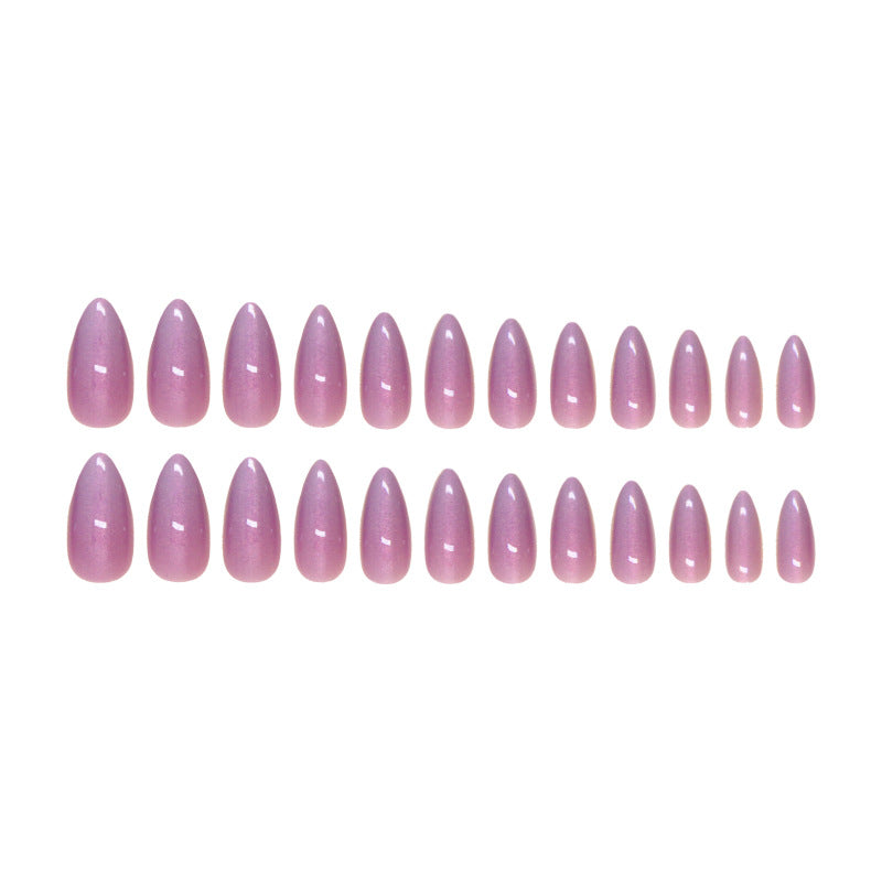 Nail 112 - Iridescent Lavender Chrome (24 Pcs) - Free Nail Kit Included