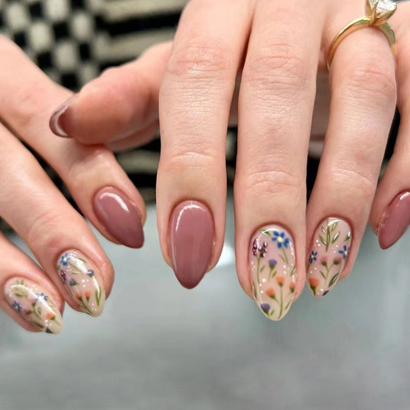 Nail 119 - Wildflower Bloom (24Pcs) - Free Nail Kit Included