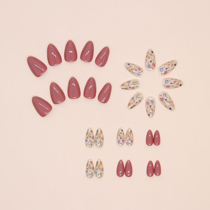 Nail 119 - Wildflower Bloom (24Pcs) - Free Nail Kit Included