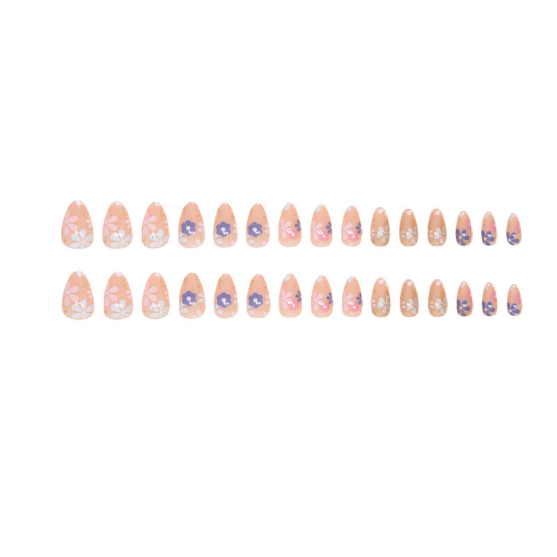 Nail 120 - Pastel Petals Press-On Nails (24Pcs) - Free Nail Kit Included