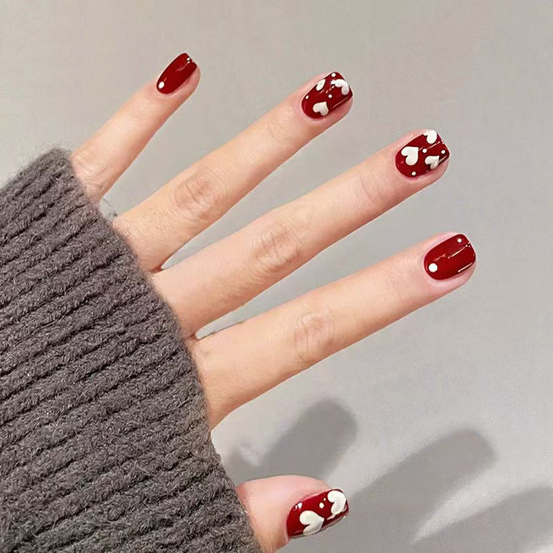 Nail 129 - Cherry Love – Press-On Nails (24Pcs) - Free Nail Kit Included