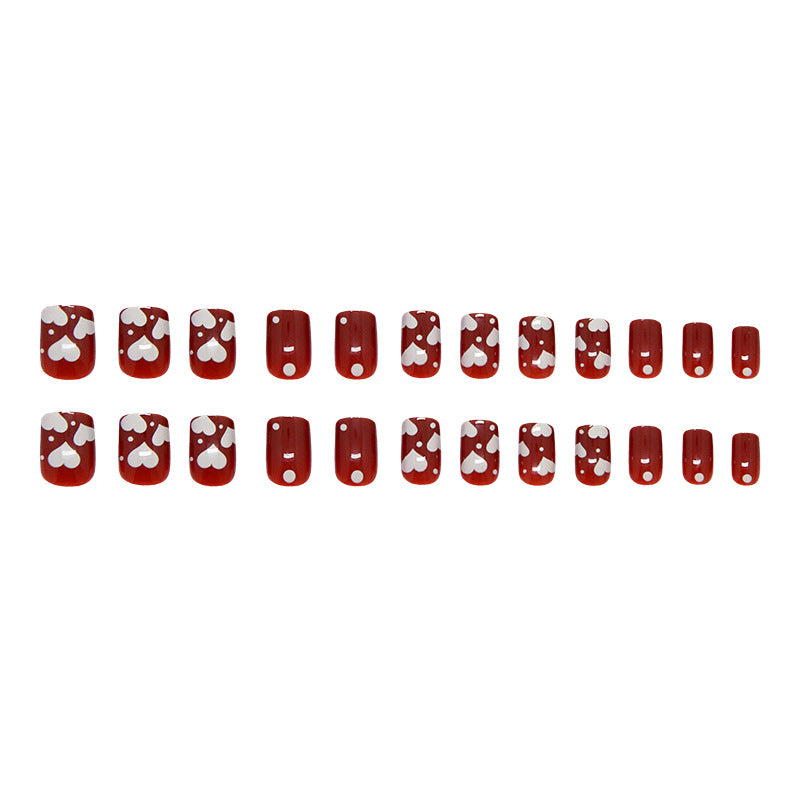 Nail 129 - Cherry Love – Press-On Nails (24Pcs) - Free Nail Kit Included