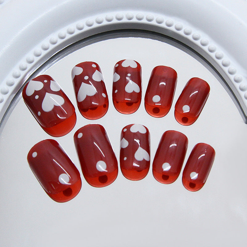 Nail 129 - Cherry Love – Press-On Nails (24Pcs) - Free Nail Kit Included