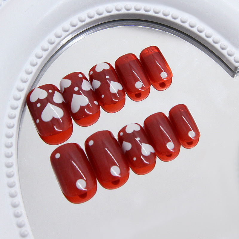 Nail 129 - Cherry Love – Press-On Nails (24Pcs) - Free Nail Kit Included