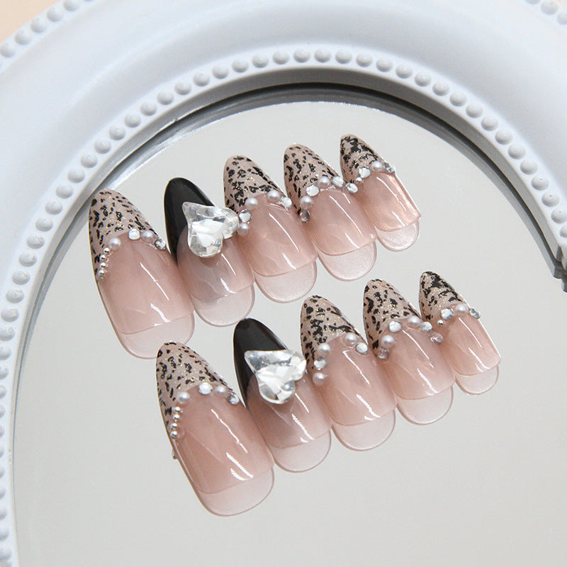 Nail 132 - Leopard Chrome Stiletto (24Pcs) - Free Nail Kit Included